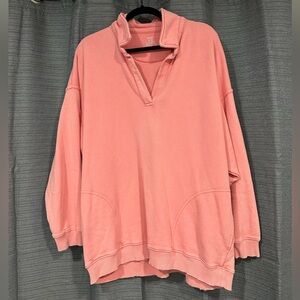 Aerie Coral Pullover Oversized Sweatshirt